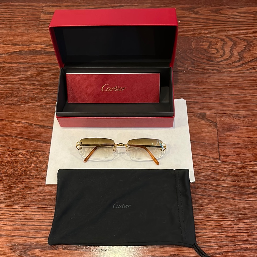 Cartier Sunglasses Rimless Golden-finish metal